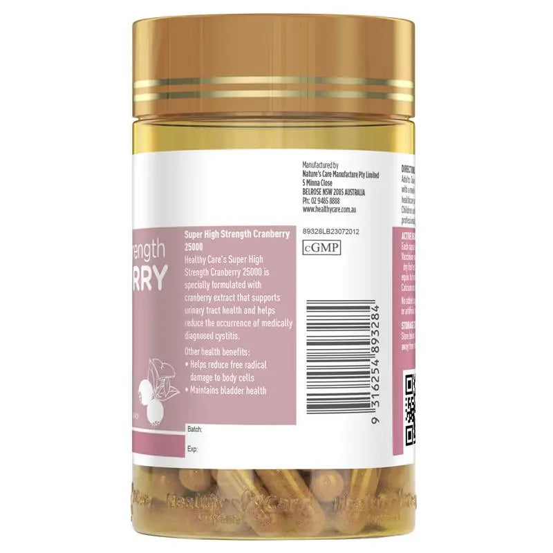 Healthy Care 超高濃度蔓越莓膠囊 25000mg 90粒
