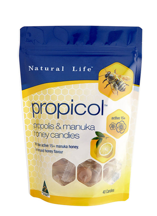 Natural Life 麥盧卡蜂蜜蜂膠潤喉糖 40顆