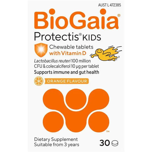 BioGaia 寶乖亞維生素D益生菌咀嚼錠 橘子口味 30粒