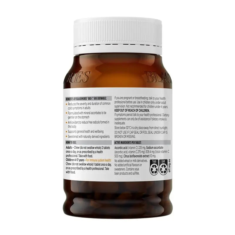 Blackmores 澳佳寶維他命C 500mg 咀嚼片200粒